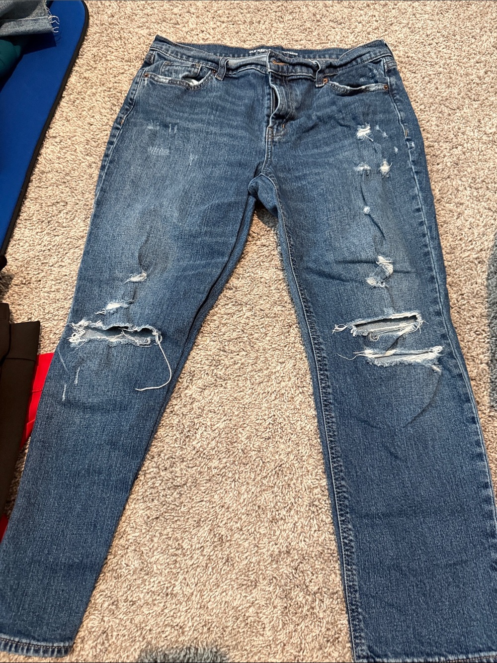 Old Navy Distressed Blue Boyfriend Jeans